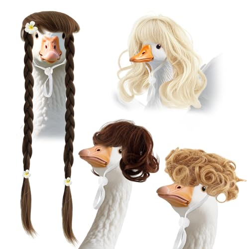 Veranda Gans Perücken,4 Stück niedliche Veranda Gans Outfit mit Haarspangen,Niedliche Outdoor Statue Zubehör für 10-12 cm Gänse Perücke,Gans Outfits Kostüm für Outdoor Garten Terrasse Hof Veranda Gans Perücken,4 Stück niedliche Veranda Gans Outfit mit Haarspangen,Niedliche Outdoor Statue Zubehör für 10-12 cm Gänse Perücke,Gans Outfits Kostüm für Outdoor Garten Terrasse Hof von TNTGMG