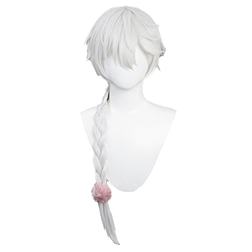 Anime Cosplay Perücke Gogol Perücken Hitzebeständig Synthetisches Haar Halloween Party Cosplay Gogol Perücke Weiß Lockig mit langem Zopf Party Haar Hallowee von TO KU TOO YUO