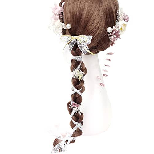 Lolita Stirnband süße Braut Kopfbedeckung Perle Haarnadel Hochzeit Kopfbedeckung Haarnadel Multi-Element Hanfu Kopfbedeckung Set (lila) von TO KU TOO YUO