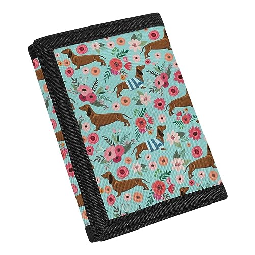 TOADDMOS Individuell bedruckte Geldbörse für Teenager, Kinder, Jungen, Mädchen, schlanke RFID-Geldbörse, Dackel Hund, Einheitsgröße, Casual von TOADDMOS