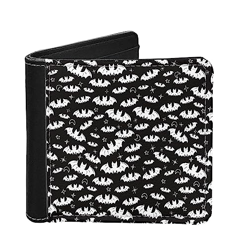 TOADDMOS Fashion Print Herren Bifold Wallets PU Leder RFID Blocking Slim Wallet für Männer, Halloweenschläger, Einheitsgröße, modisch von TOADDMOS