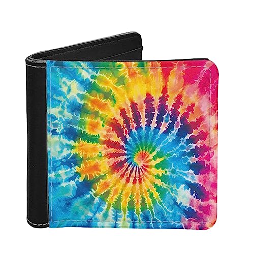 TOADDMOS Fashion Print Herren Bifold Brieftaschen PU Leder RFID Blockierung Schlanke Brieftasche für Männer, Swirl Tie Dye, Einheitsgröße von TOADDMOS