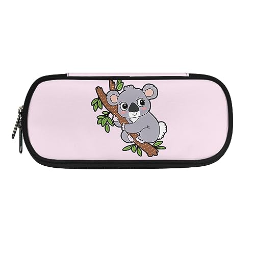 TOADDMOS Federmäppchen mit Aufdruck für Jungen und Mädchen, tragbare Schreibwaren-Organizer-Tasche für die Schule, Cartoon-Koala, Einheitsgröße, Beauty Case von TOADDMOS