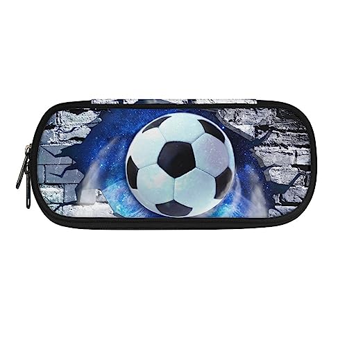 TOADDMOS Federmäppchen mit Aufdruck für Jungen und Mädchen, tragbare Schreibwaren-Organizer-Tasche für die Schule, Fußball, Einheitsgröße, Beauty Case von TOADDMOS