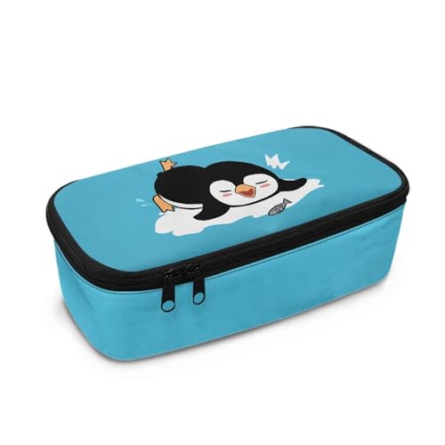 TOADDMOS Kawaii-Federmäppchen mit großem Fassungsvermögen für Mädchen, Prüfung, Stifteetui mit 3 Fächern, Geschenk für Kinder, Süßer Pinguin, Einheitsgröße, Kosmetikkoffer von TOADDMOS