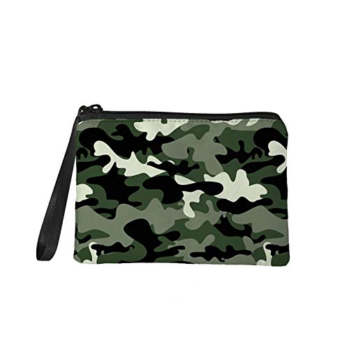 TOADDMOS Kleine Münzgeldbörse mit Meerjungfrau-Fischschuppen-Druck, Münztasche mit Reißverschluss, für Damen und Mädchen, Army Green Camouflage, Einheitsgröße, Münzbörse von TOADDMOS