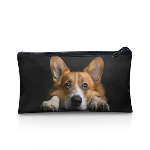 TOADDMOS Kleines Federmäppchen mit Reißverschluss für Kinder, Jungen, Mädchen, Kulturbeutel, Organizer, Aufbewahrungstasche, Corgi Dog, Taschen-Organizer von TOADDMOS