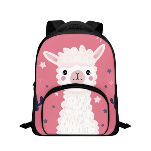 TOADDMOS Kleinkind Rucksack für Jungen Kindergarten oder Vorschultasche Kinder Mädchen Kindergartenrucksack für Vorschule oder Kindergarten 2-6 Jahre, Niedliches Alpaka von TOADDMOS