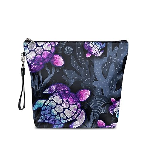 TOADDMOS Kosmetiktasche Make Up Tasche Reise Geldbörse Große Kapazität PU Leder Organisierte Aufbewahrungstasche, Meeresschildkröten-Design von TOADDMOS