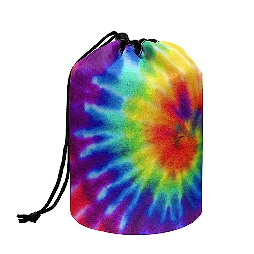 TOADDMOS Maßgeschneiderte Druck Kordelzug Make-up Tasche Reise Kosmetik Kulturbeutel Organizer Tasche für Frauen Mädchen, Leichte Multifunktionale Aufbewahrungstasche, Tribal Tie Dye, Einheitsgröße, von TOADDMOS