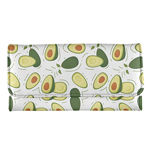 TOADDMOS Pink Pigs Print Wallets for Women,Long PU Leather Trifold Clutch Wallet RFID Blocking Große Kapazität Reise Purse, avocado, Modern von TOADDMOS