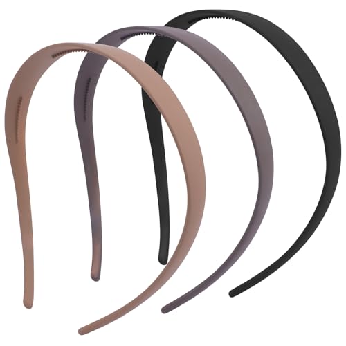TOBATOBA Flex-Stirnbänder für Brillenträger, 3 Stück, Sonnenbrillen-Stirnband für Frauen und Mädchen, keine Kopfschmerzen, bequemes Haarband, rutschfest, breite quadratische Stirnbänder, mattes von TOBATOBA