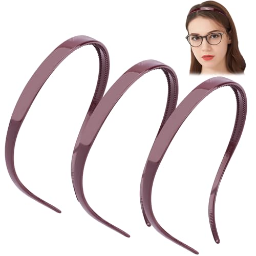 TOBATOBA Flex-Stirnbänder ohne Druck, Stirnbänder für Brillenträger, Sonnenbrillen-Stirnband, keine Kopfschmerzen, bequeme Stirnbänder, Kunststoff-Stirnbänder mit Zähnen, rutschfest, für Damen und von TOBATOBA