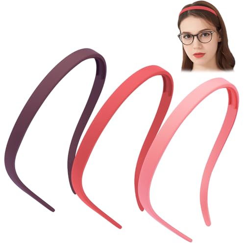 TOBATOBA Flex-Stirnbänder ohne Druck, Stirnbänder für Brillenträger, Sonnenbrillen-Stirnband, keine Kopfschmerzen, bequeme Stirnbänder, Kunststoff-Stirnbänder mit Zähnen, rutschfest, für Damen und von TOBATOBA