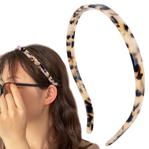 TOBATOBA Stirnbänder für Brillenträger, bernsteinfarbenes Stirnband, Sonnenbrille, Stirnband für Frauen und Mädchen, keine Kopfschmerzen, kein Druck, bequeme Stirnbänder, rutschfest, quadratisches von TOBATOBA