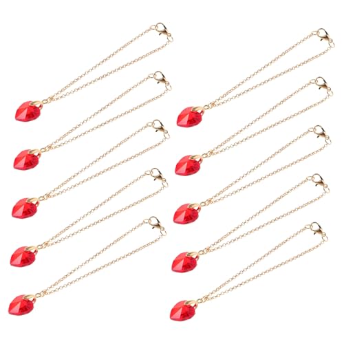 TOBBOMEY 10 Stück Teiliges Miniatur Puppenschmuck mit Herzanhängern Detailreiche Halsketten für Ankleiden von Mädchenpuppen Langlebiges Zubehör für Rollenspiele und Puppensammlungen von TOBBOMEY