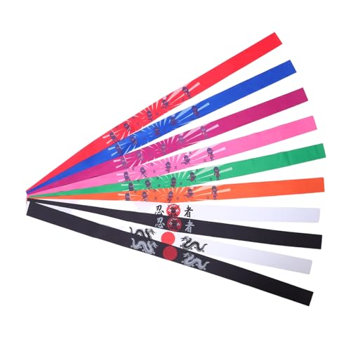 TOBBOMEY 10 Stück Teiliges Ninja-stirnband Weiches Hautfreundliches Material Waschbar und Wiederverwendbar für Ninja-geburtstagsfeiern Karate-cosplay und Kindgerechte Rollenspiele von TOBBOMEY