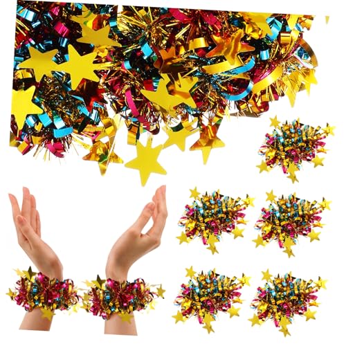 TOBBOMEY 14 Stück Bunte Pom Poms Handgelenk Tanzdeko Voll Voluminöses Design Weiches Material Komfortabel Vielseitig Tragbar für Cheerleader Mädchen Sportveranstaltungen Bühne von TOBBOMEY