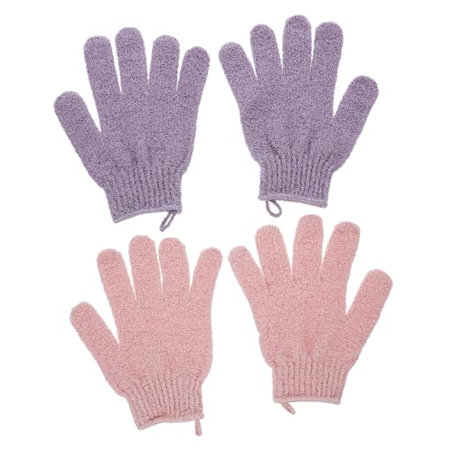 TOBBOMEY 2paare Exfolierende Badehandschuhe Wiederverwendbare Duschhandschuhe Für Sanfte Körperreinigung Peeling Und Massage Für Männer Und Frauen Robuste Und Langlebige Materialien von TOBBOMEY