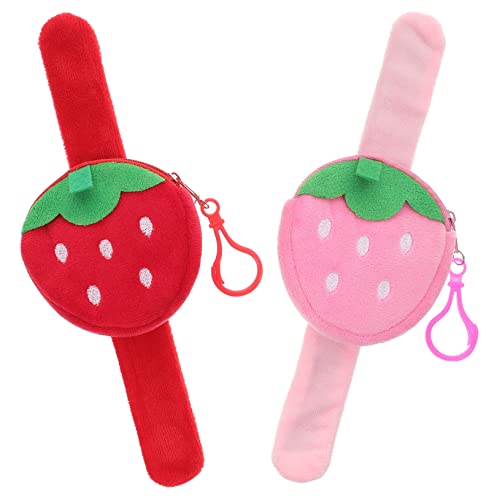 TOBBOMEY 2 Stück Erdbeer Slap Armbänder für Erwachsene Weiche Bequeme Schnapparmbänder mit Fruchtigem Design Party Mitgebsel und Geschenkidee für Geburtstag und Kinderfest von TOBBOMEY