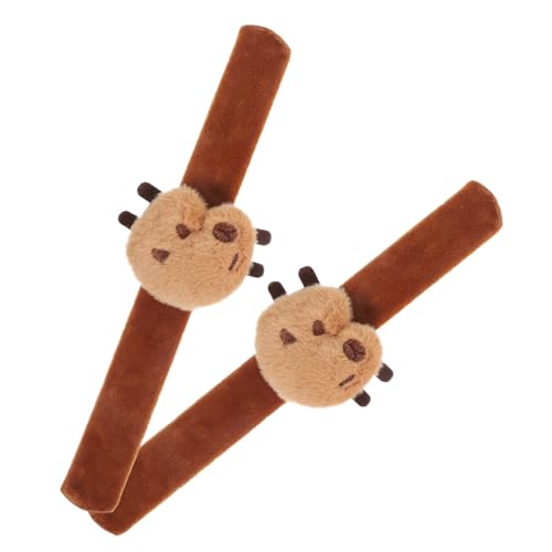 TOBBOMEY 2 Stück Plüsch Schnapparmband Armband Kuscheliges Tiermotiv Weiches Stoffarmband Partygeschenk Hautfreundlich Sicher Für Dschungel Mottoparty Jungen Mädchen von TOBBOMEY