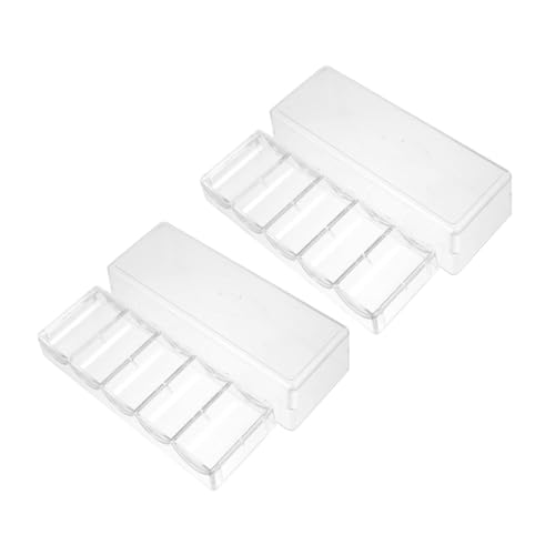 TOBBOMEY 2 Stück Poker Chips Aufbewahrungsbox Teilig mit Deckel Transparenter Chip Tray Organizer Stapelbar Kratzfest Platzsparend Geeignet für Pokerchips Einfach zu Öffnen und von TOBBOMEY