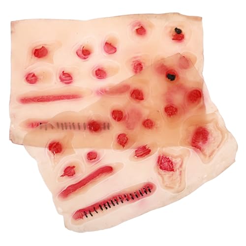 TOBBOMEY 2 Stück Realistische Halloween Narben Aufkleber Temporäre Fake Wunden Tattoos Hautfreundlich Langlebig Einfache Anwendung für Horror Cosplay Party und Grusel Dekoration von TOBBOMEY