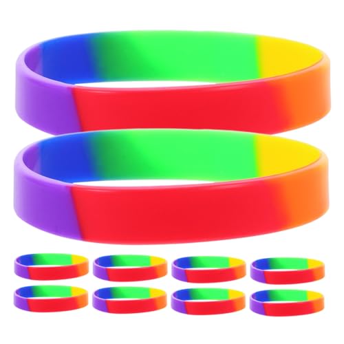 TOBBOMEY 20 Stück Teiliges Silikonarmband Regenbogenfarben für Erwachsene Weiche Hautfreundliche Armbänder für Pride Month und Lgbt Events Inklusives Design Festliche Schmuckaccessoires von TOBBOMEY