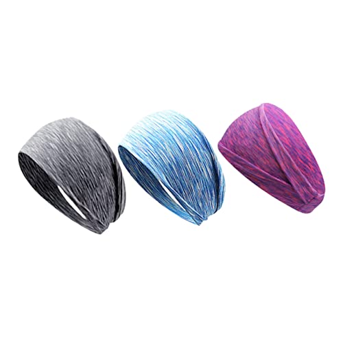 TOBBOMEY 3 Stück Atmungsaktive Sport Stirnbänder Damen Elastisch Schweißresistent Schnelltrocknend für Yoga Laufen Fitness Training Geeignet von TOBBOMEY