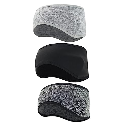 TOBBOMEY 3 Stück Winter Stirnband Ohrenschutz für Sport Atmungsaktives Laufstirnband Warmes Fleece Winddicht Dehnbar für Herren und Damen Outdoor Aktivitäten von TOBBOMEY