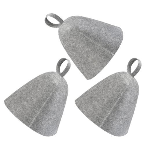TOBBOMEY 3stücke Teiliges Set Aus Wiederverwendbaren Und Saugfähigen Filz-saunahüten Für Damen Und Herren Komfortable Badekappen Für Sauna Und Dusche Effiziente Feuchtigkeitsaufnahme von TOBBOMEY