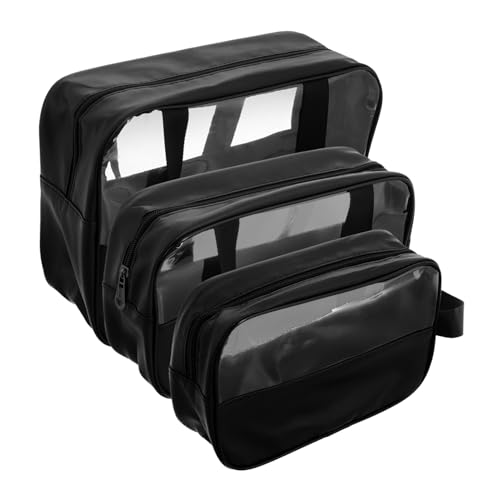 TOBBOMEY 3stücke Teiliges Set Transparenter Kosmetiktaschen wasserdichte Tragbare Make-up-Organizer Für Damen Vielseitige Reisetaschen Für Toilettenartikel Und Kosmetik Für Zuhause Und von TOBBOMEY