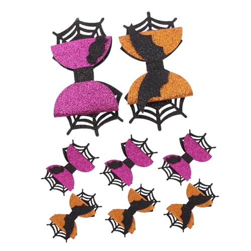 TOBBOMEY 4 Paare Halloween Haarschleifen Clips für Frauen und Leichte Langlebige Haarspangen mit Fledermaus und Spinnennetz Gruselige Party-accessoires für Kostüme und Festtagsdekoration von TOBBOMEY