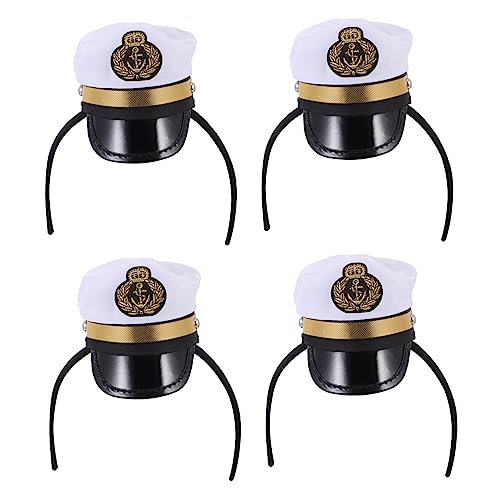 TOBBOMEY 4 Stück Teiliges Matrosen Haarreif mit Niedlichem Mützchen Komfortabel Verstellbar für Kostümpartys Aufführungen und Festliche Anlässe von TOBBOMEY