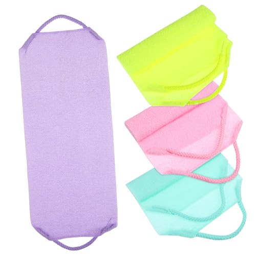 TOBBOMEY 4stücke Peeling Duschtuch Für Körperwaschlappen Peeling-körperschrubber Tiefenreinigen Mit Rückenwaschtuch Handtuch Für Spa-erlebnis Dusche von TOBBOMEY