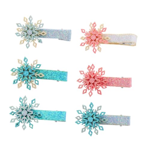 TOBBOMEY 6 Stück Teiliges Haarspangen mit Schneeflocken Design Niedliche Schmetterling Haarklammern für Mädchen Langlebige Haarschmuck Accessoires Einfach zu Tragen für Zufällige Farbe von TOBBOMEY