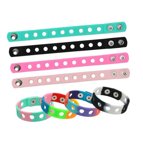 TOBBOMEY 8 Stück Teiliges Buntes Silikonarmband Verstellbare Sport wristbands mit Lochdesign Leichte DIY Armbänder für Party Fitness und Alltag Modische Gummiarmbänder für Damen und von TOBBOMEY