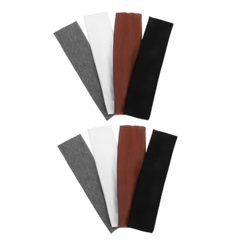 TOBBOMEY 8 Stück Teiliges Yoga Stirnbänder für Damen Elastische Schweißresistente Sport Haarbänder mit Rutschfester Technologie Atmungsaktive Dehnbare Fitness Headwraps in Dunkelgrau und von TOBBOMEY