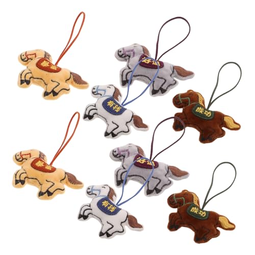 TOBBOMEY 8stücke Plüsch-pferd-taschenanhänger Kleiner Pferde-plüschanhänger Bauernhoftier-anhänger Pferde-partygeschenk Tierplüschtiere Stofftier-anhänger Für Auto Rucksack Zuhause von TOBBOMEY