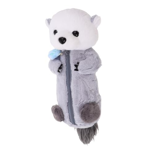 TOBBOMEY Cute Otter Plüschtier Federmäppchen Für Junge Mädchen Tragbare Stiftetui Zur Aufbewahrung Von Schreibwaren Niedliches Cartoon-Design Für Schulbedarf Und Studenten von TOBBOMEY