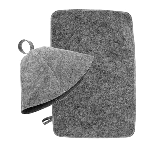 TOBBOMEY Filz Sauna Hut und Wasseraufnahme Sauna Polster Komfortabel und Tragbar Atmungsaktiv Passend für Frauen mit Natürlichem oder Langem Haar Saunazubehör für Wellness und Dampfbad von TOBBOMEY