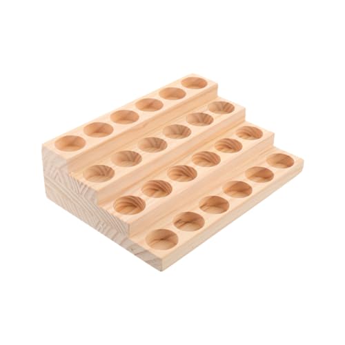TOBBOMEY Glasflaschen Display Regal aus Holz Ätherische Öl Flaschen Organizer Ständer mit Robust Kratzfest Hitze und Kältebeständig Dekorativ für Wohn und Arbeitsbereich von TOBBOMEY