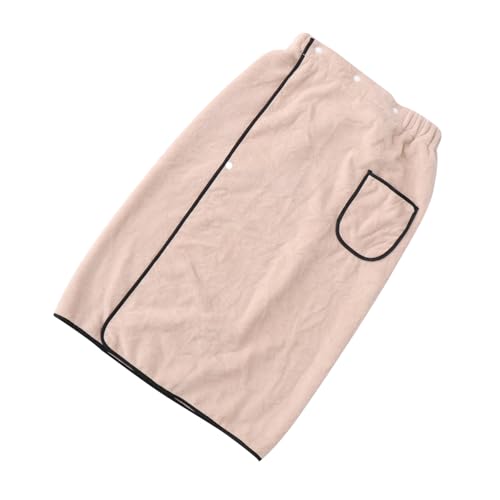 TOBBOMEY Hochdichter Fleece Herren Bademantel Tragbarer Badewickel mit Elastischem Saugfähiger Dicker Mikrofaser badewickel für Zuhause Praktisches und Bequemes Duschtuch in Kamelfarbe von TOBBOMEY