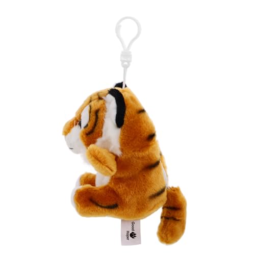 TOBBOMEY Kleines Tiger Plüschtier Schlüsselanhänger Münzbeutel Vielseitig als Taschenanhänger Rucksackdekoration Tragbar Charmantes Design für Party Accessoire von TOBBOMEY