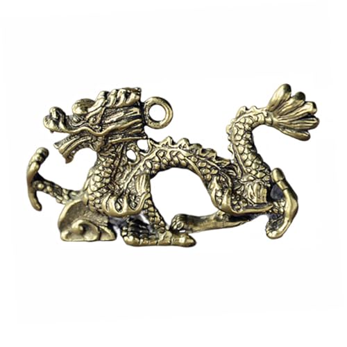 TOBBOMEY Messing Schlüsselanhänger mit Retro Drachendesign Feine Handwerkskunst Multifunktionaler DIY Anhänger für Taschen und Schlüssel Langlebige Verzierung Chinesischer Feng Shui Drache von TOBBOMEY