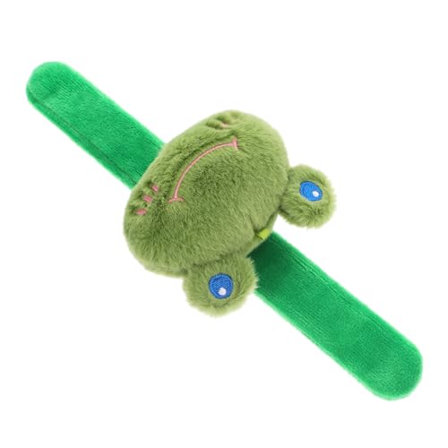 TOBBOMEY Plüsch Frosch Slap Armband Kuscheliges Tier Armband Weiches Schnapparmband Party Mitgebsel Geschenk Jungen Mädchen Fest von TOBBOMEY