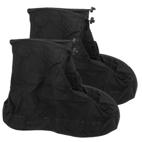 TOBBOMEY Wiederverwendbare wasserdichte Schuhüberzieher mit Rutschfester Dicker Sohle Regenüberschuhe mit Reißverschluss XL Schützende Überschuhe für Nasse Tage von TOBBOMEY
