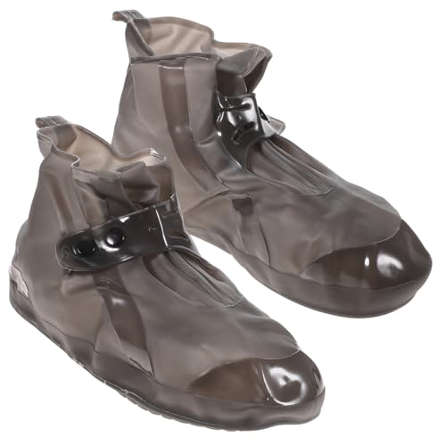 TOBBOMEY wasserdichte Überschuhe für Erwachsene rutschfest Verschleißfest Strapazierfähige Regenschutz Schuhüberzieher für Outdoor Walking und Fahrradfahren Braun von TOBBOMEY