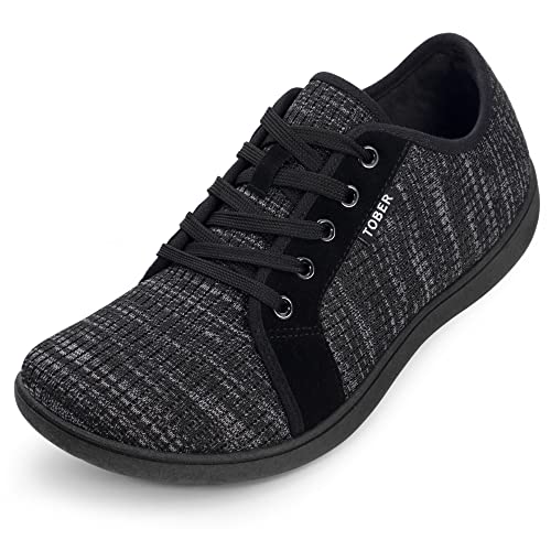 Herren-Wanderschuhe, breiter Zehenbereich, Trailrunner, modische Sneaker für Herren, bequem, leicht, Fitnessstudio, rutschfest, niedriges Oberteil, geschnürt, grau dunkel, 45 EU von TOBER