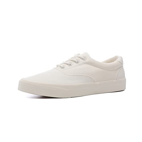 Herren schwarze klassische Low-Top-Schuhe aus Segeltuch, modischer Sneaker mit weicher Innensohle, legere Anzugschuhe für Herren, bequeme Wanderschuhe, Weiss/opulenter Garten, 39.5 EU von TOBER